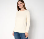 Waffle Knit Long-Sleeve Top