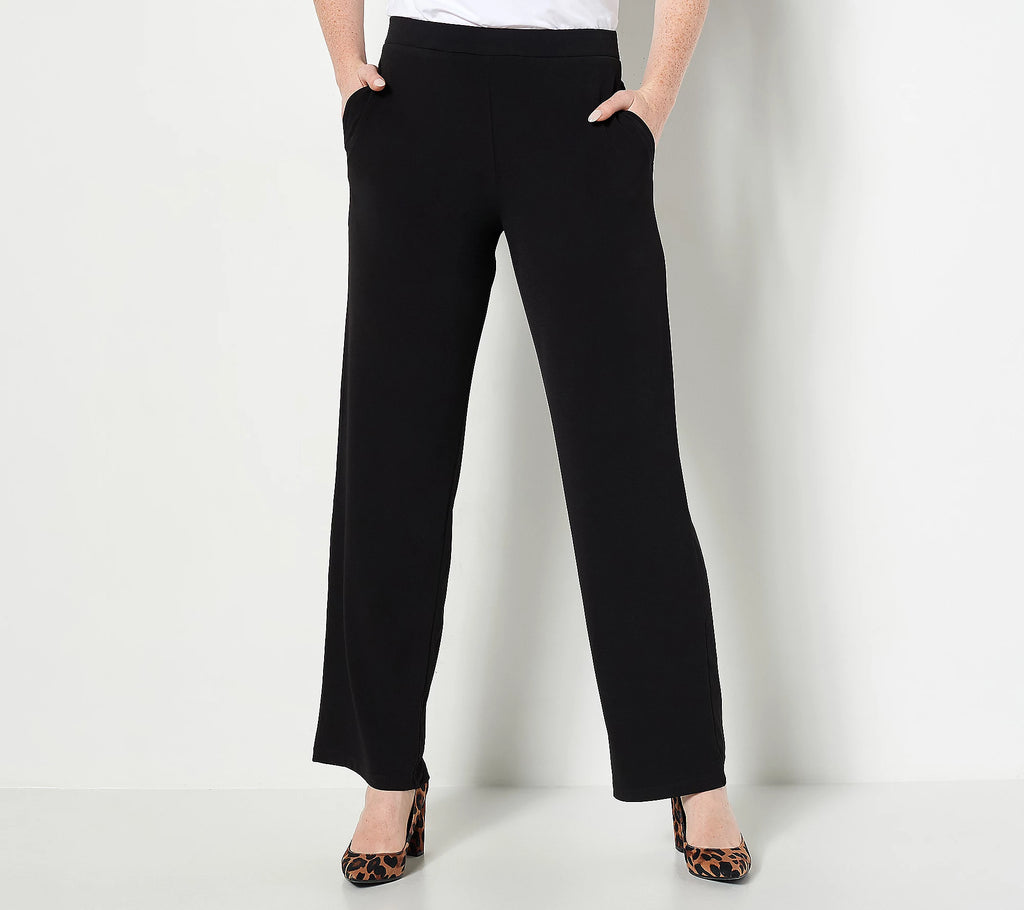 Liquid Knit Wide-Leg Pull-On Pants