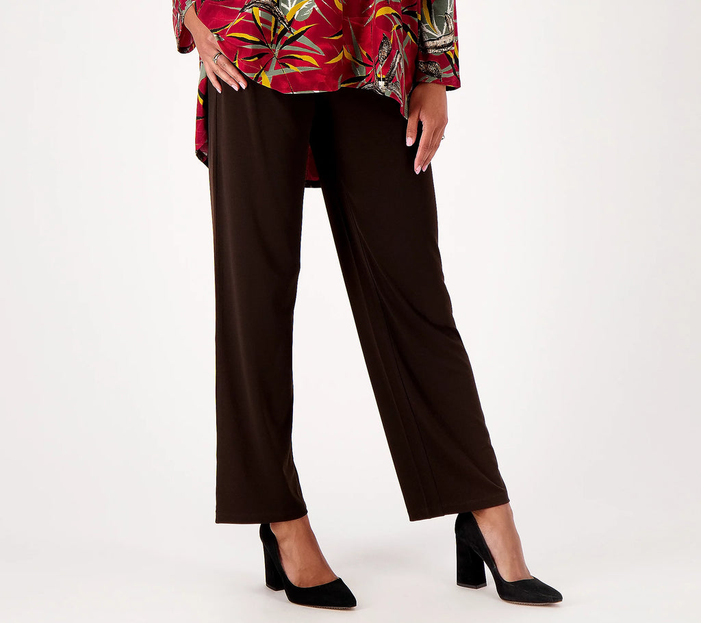 Liquid Knit Wide-Leg Pull-On Pants