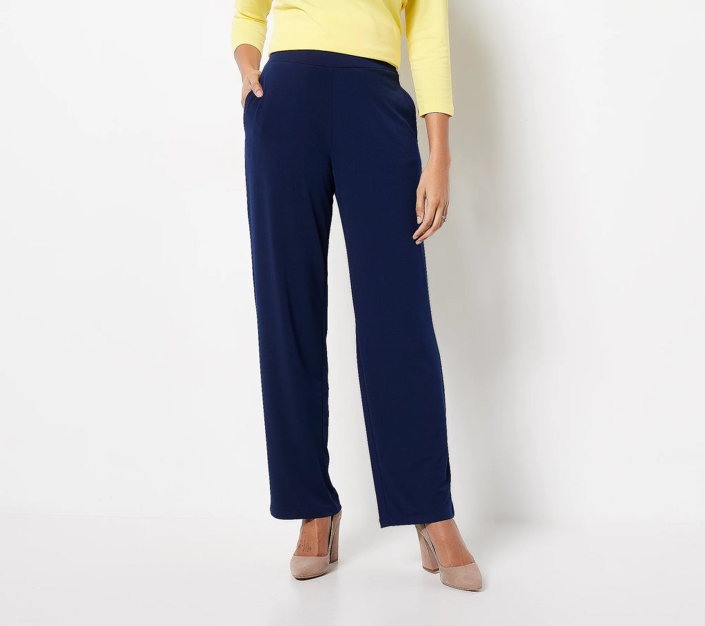 Liquid Knit Wide-Leg Pull-On Pants