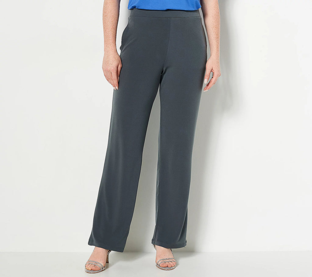 Liquid Knit Wide-Leg Pull-On Pants