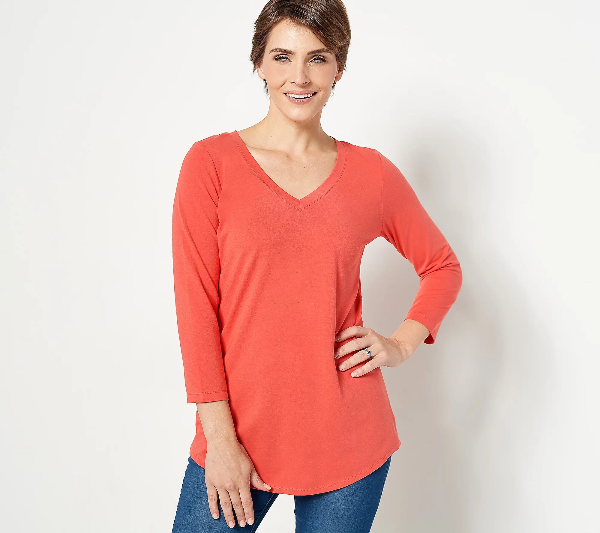 Essentials Comfy Cotton V-Neck Tunic