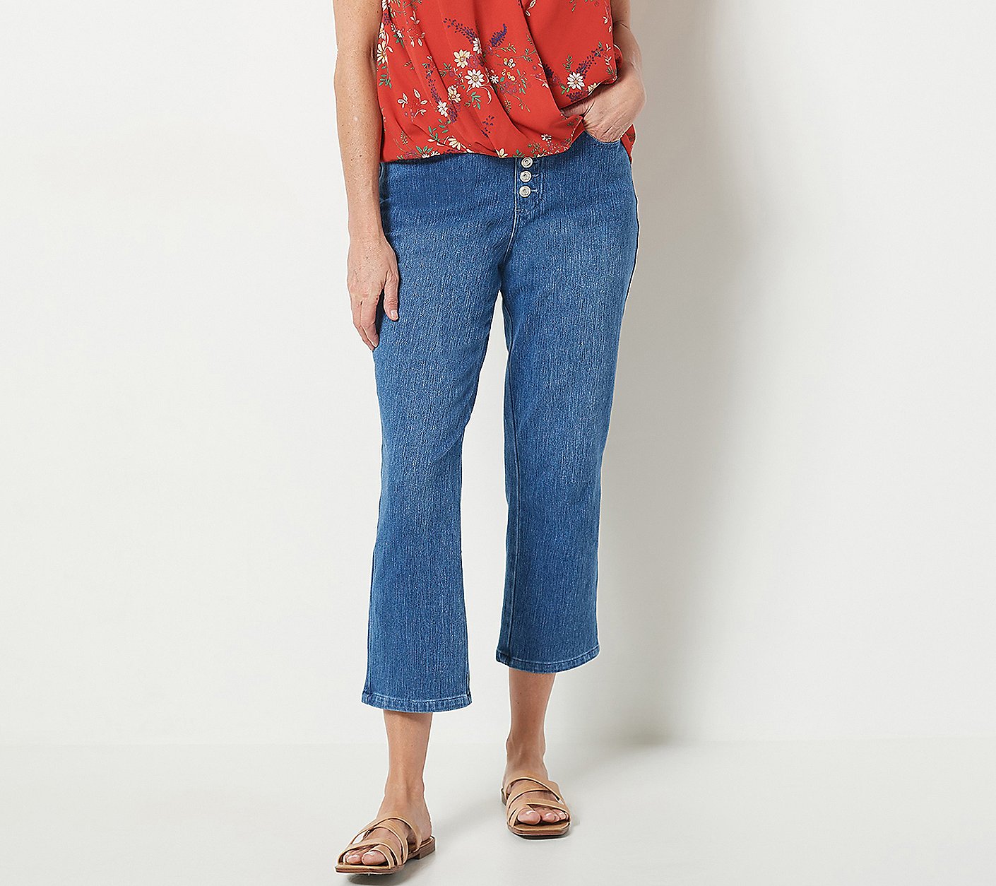 Flexibelle Crop Jeans