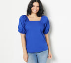Square Neck Balloon Sleeve Top