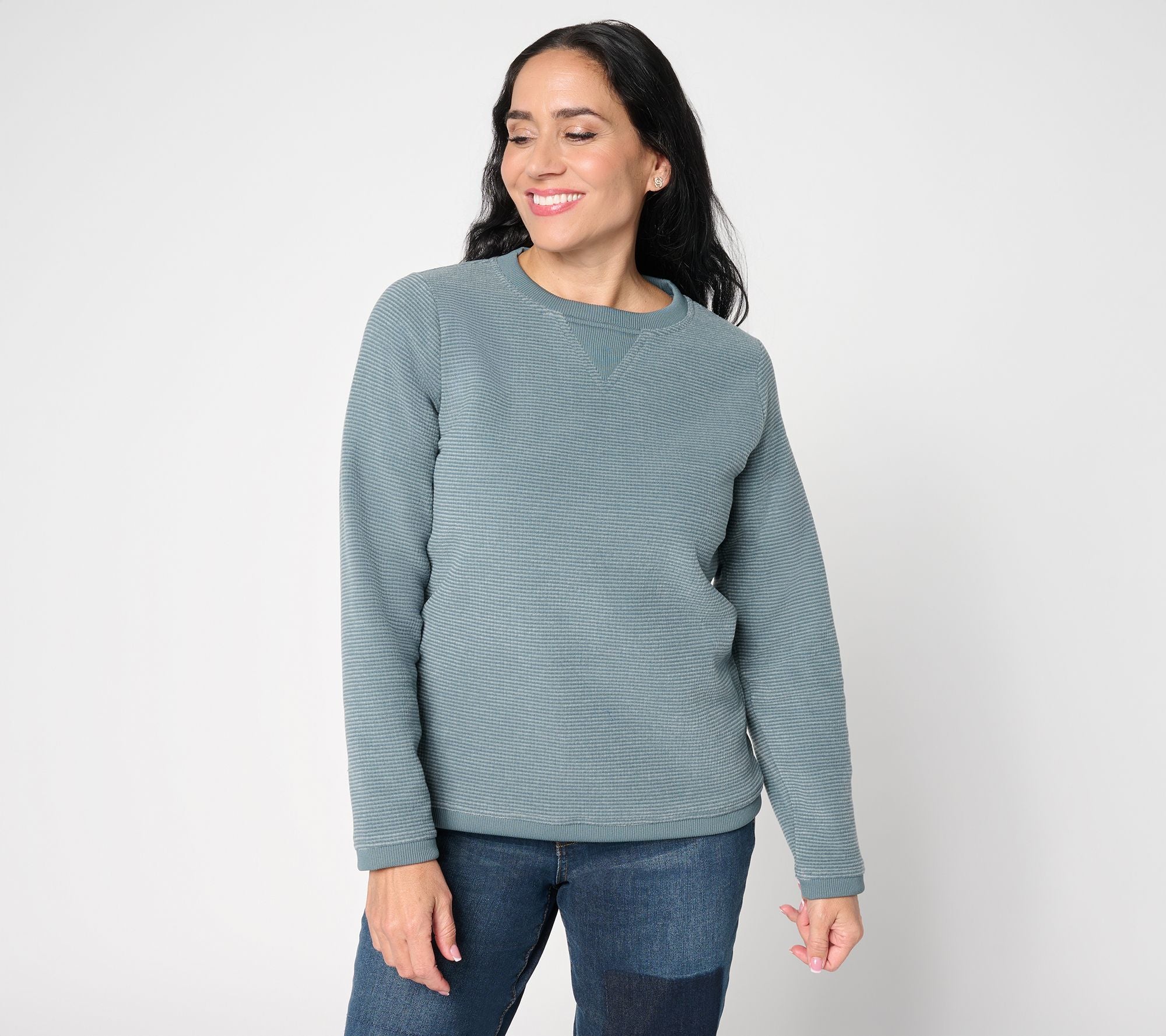 Chenille Fleece Long-Sleeve Sweatshirt - Dark Slate