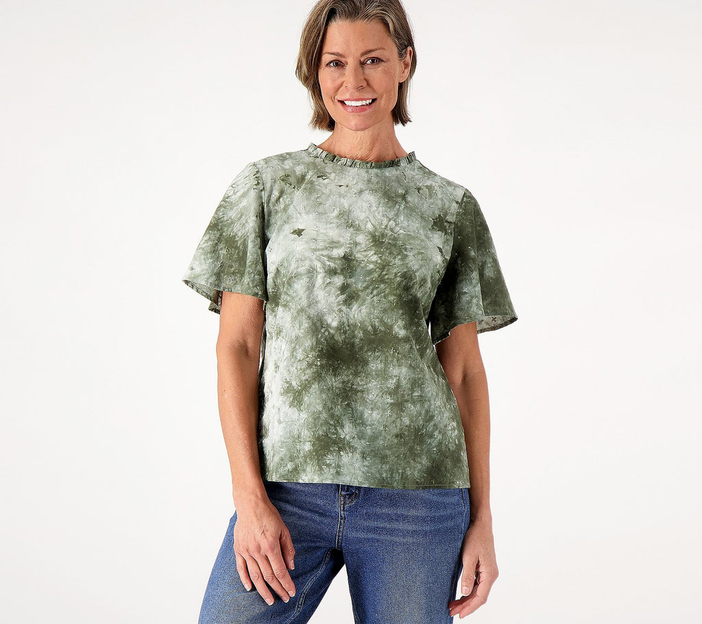 Tie-Dye Embroidered Blouse