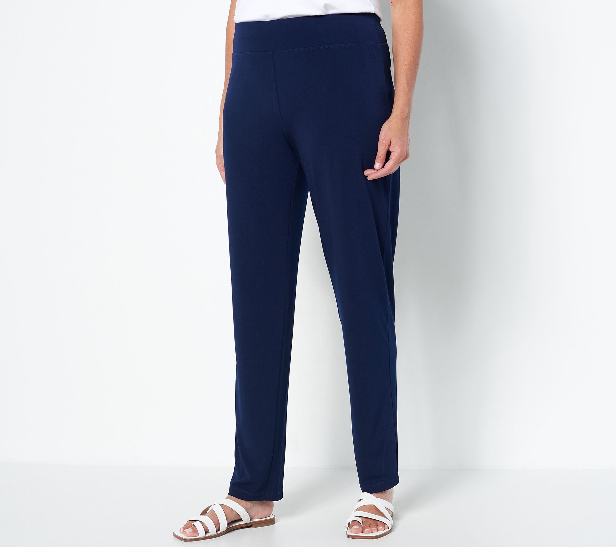 Modern Essentials Liquid Knit Slim Leg Pants - Navy