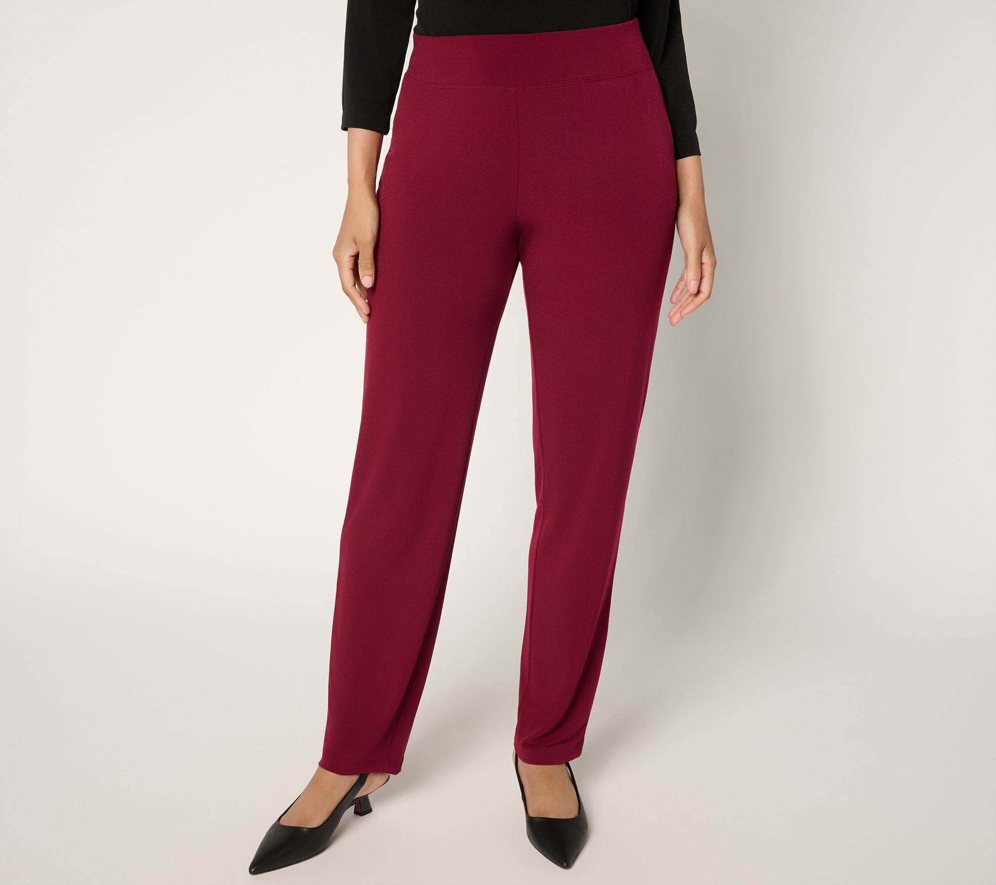 Modern Essentials Liquid Knit Slim Leg Pants - Evening Wine