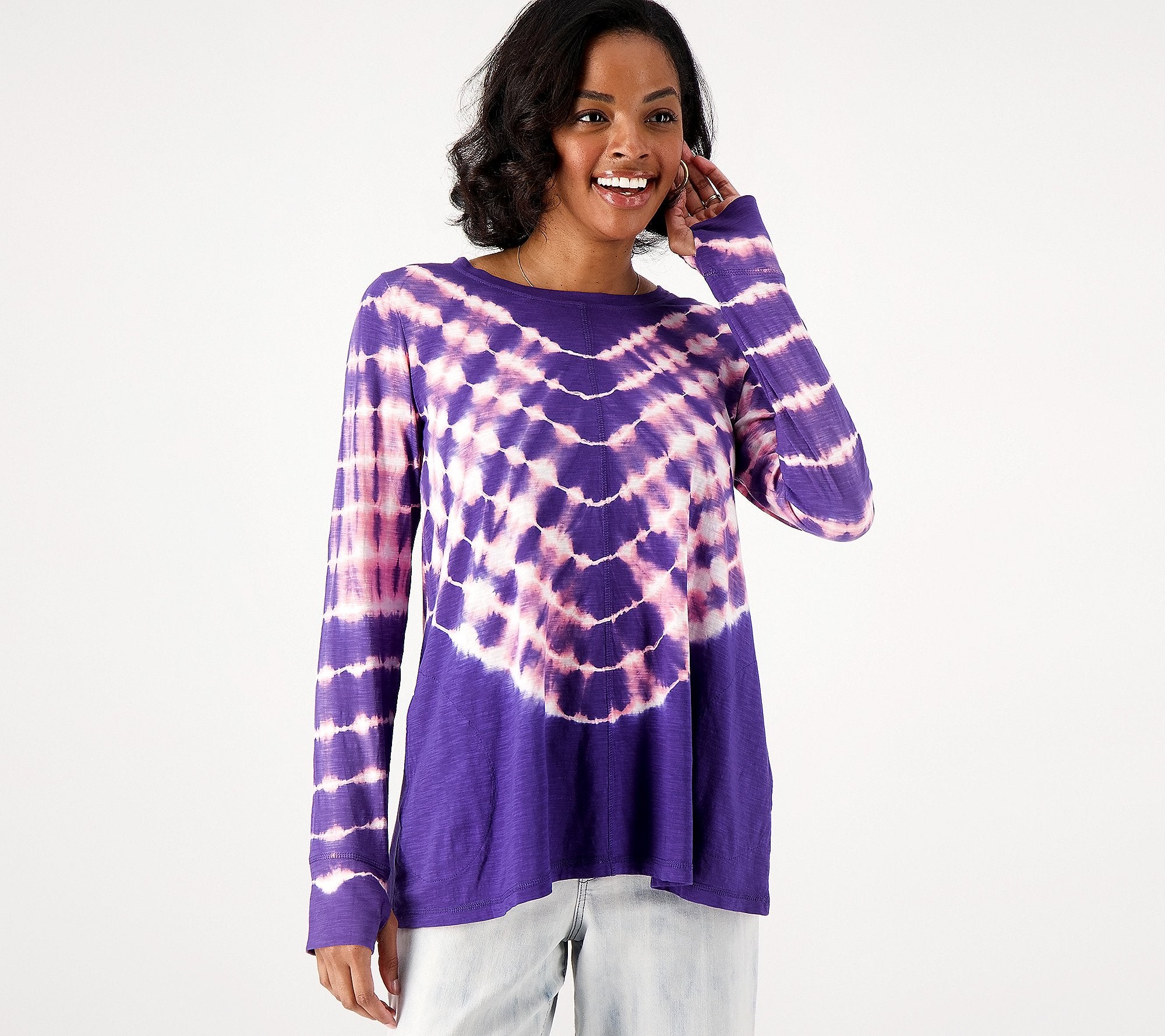 Crew Neck Tie Dye Top