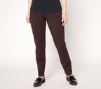 Smart Ponte Knit Slim Leg Pant - Chocolate