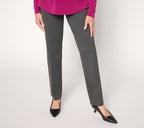 Smart Ponte Knit Slim Leg Pant - Heather Grey