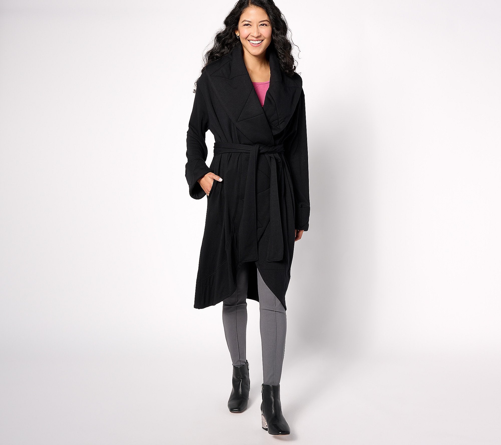 French Terry Belted Wrap Cardigan