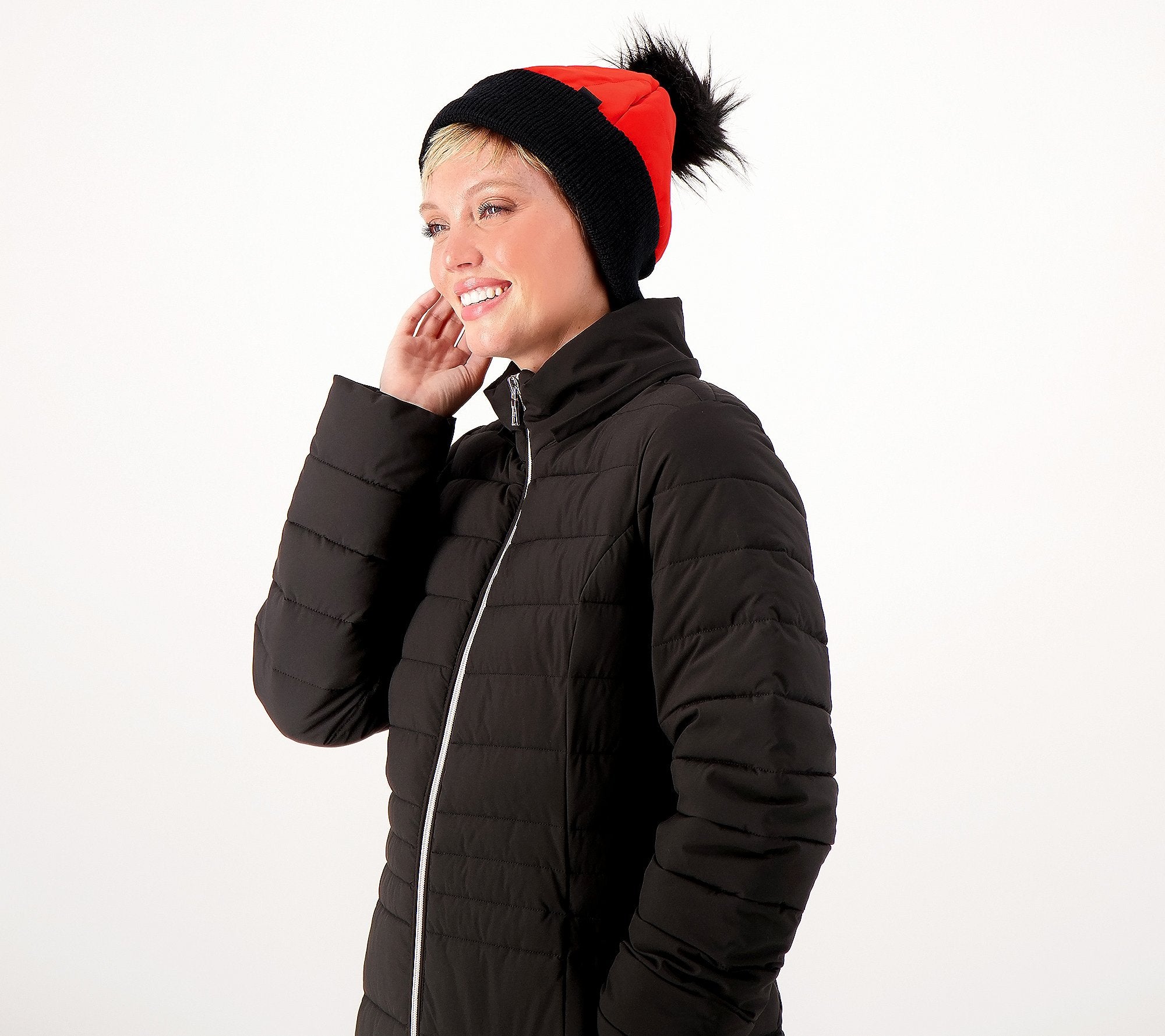Quilted Pom Beanie