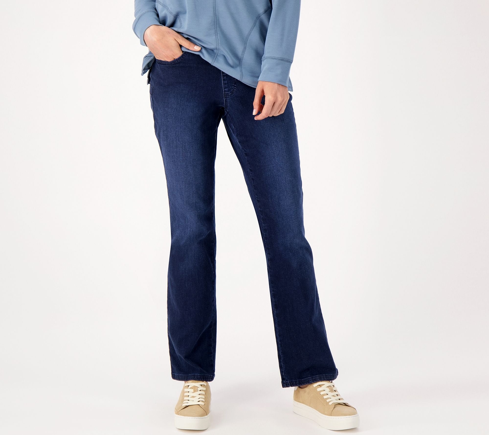 TripleLuxe Denim Classic Boot-Cut Jeans - Dark Indigo