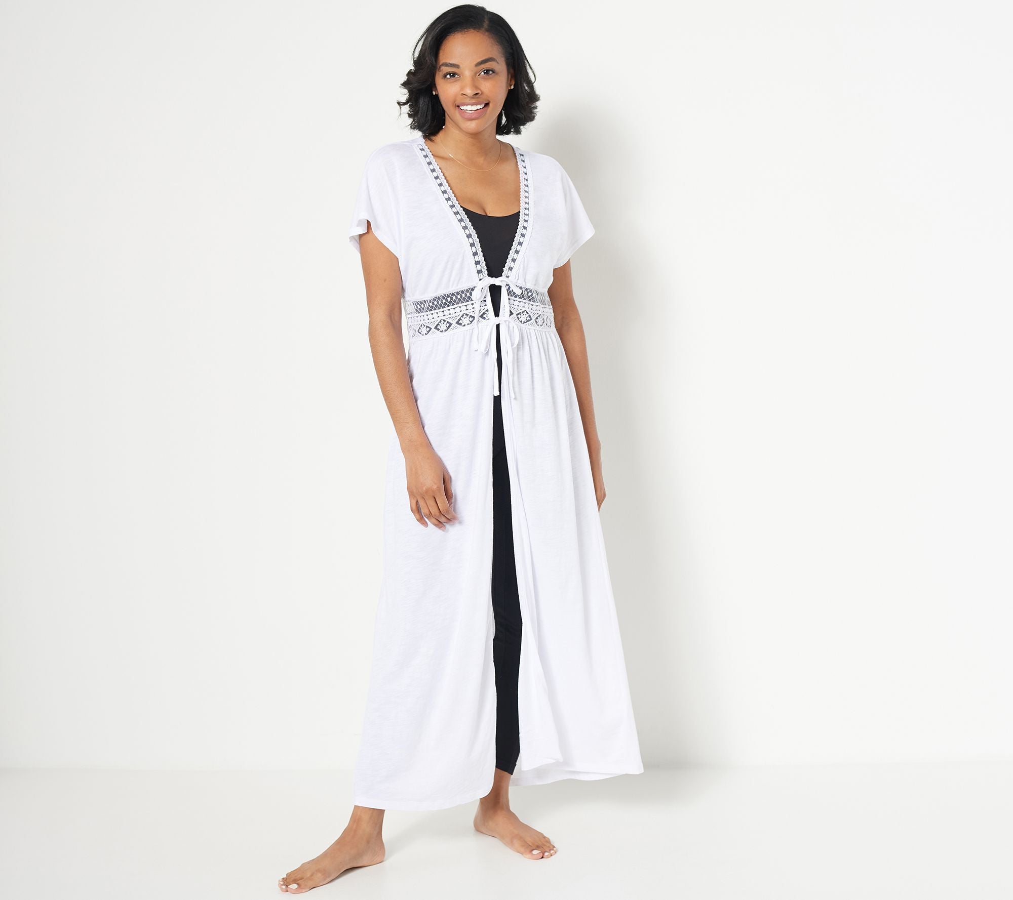 Belle Beach by Kim Gravel Slub Knit Cover Up - White