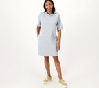 Twill French Terry Dress with Hood