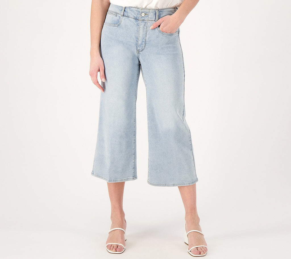 Cool Embrace Wide Leg Denim Crop Jeans