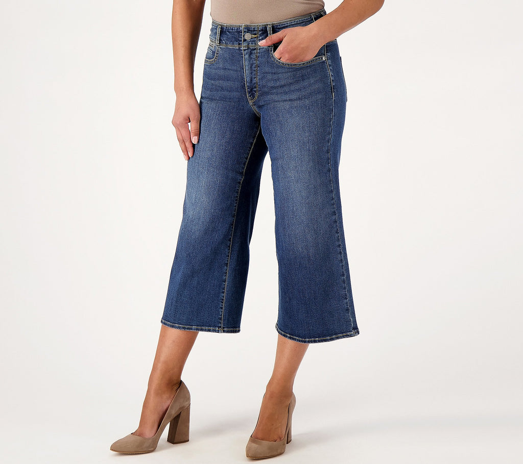 Cool Embrace Wide Leg Denim Crop Jeans