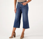 Cool Embrace Wide Leg Denim Crop Jeans