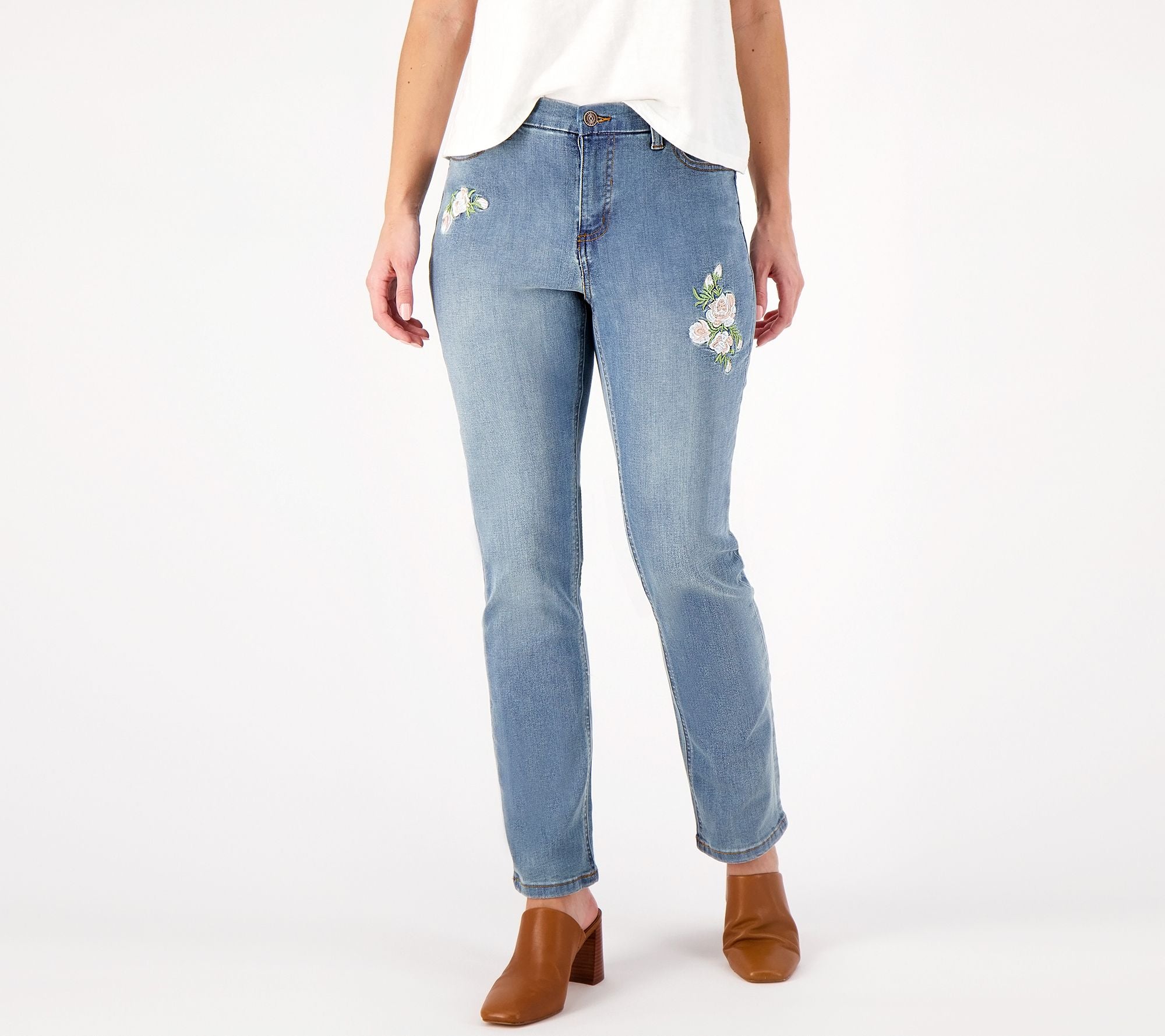 Canyon Retreat Easy Stretch Embroidered Straight Jean - AntiqIndigoWash