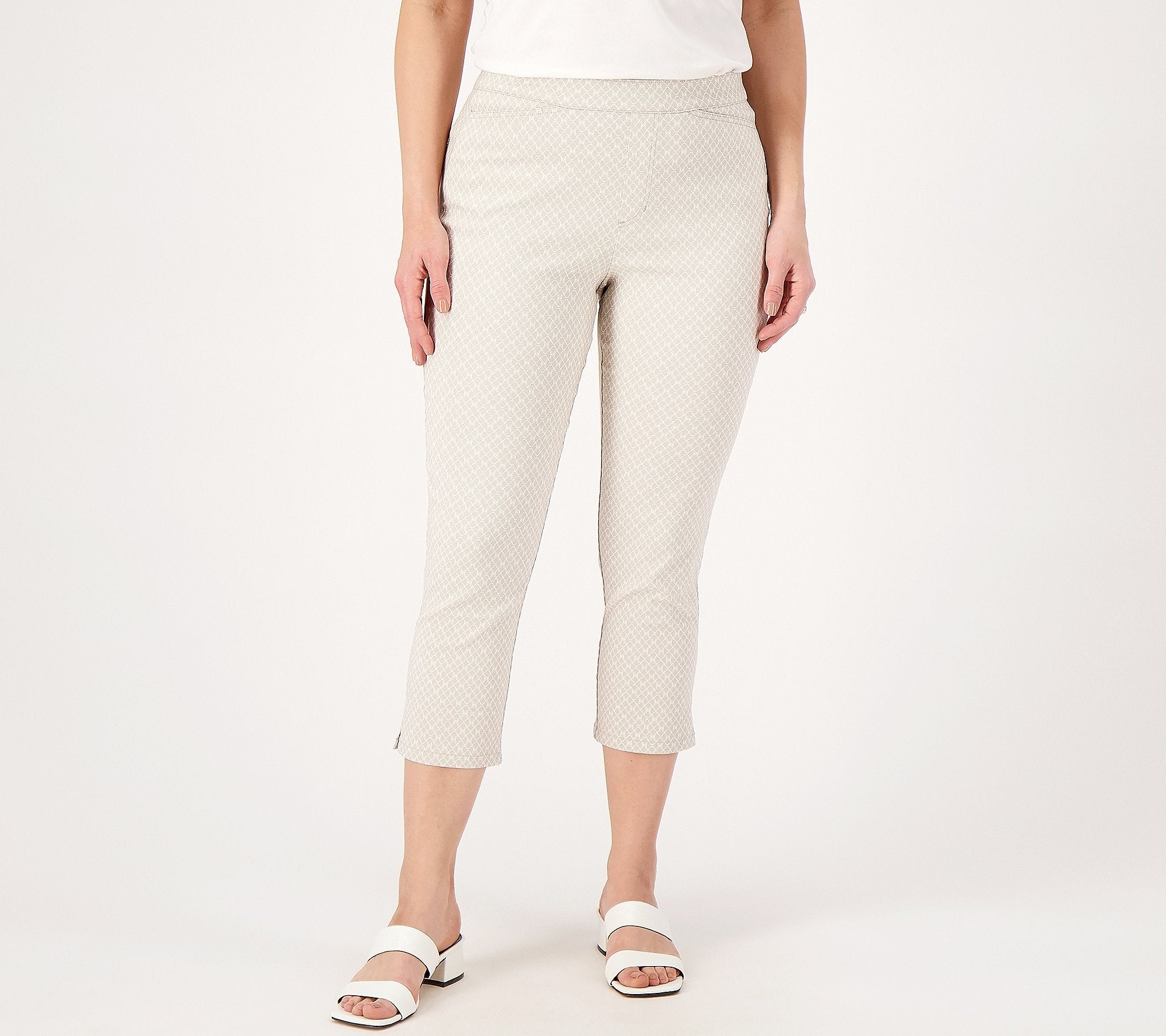 Printed Petite Uptown Stretch Slim Leg Crop Pants