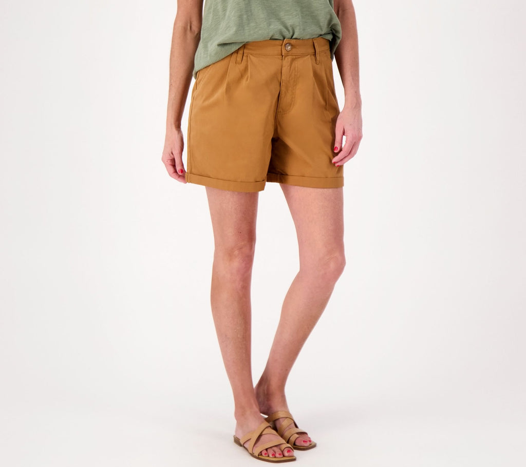Candace Cameron Bure Pleated Stretch Twill Short - Desert Ochre