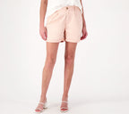 Candace Cameron Bure Pleated Stretch Twill Short - Pale Blush
