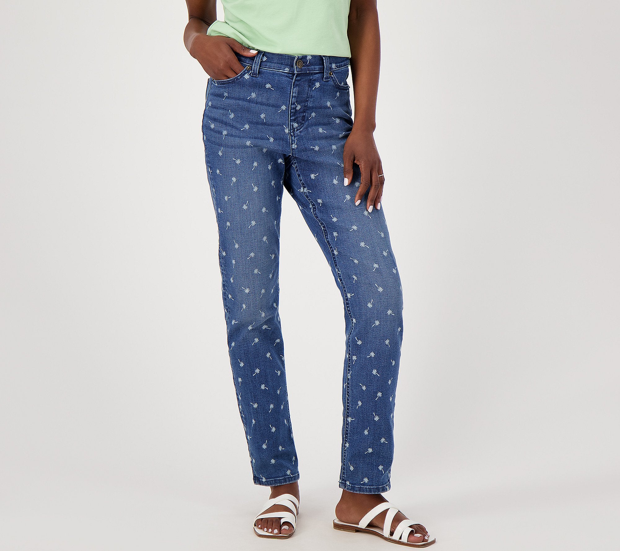 Easy Stretch Denim Easy Fit Printed Motif Jean