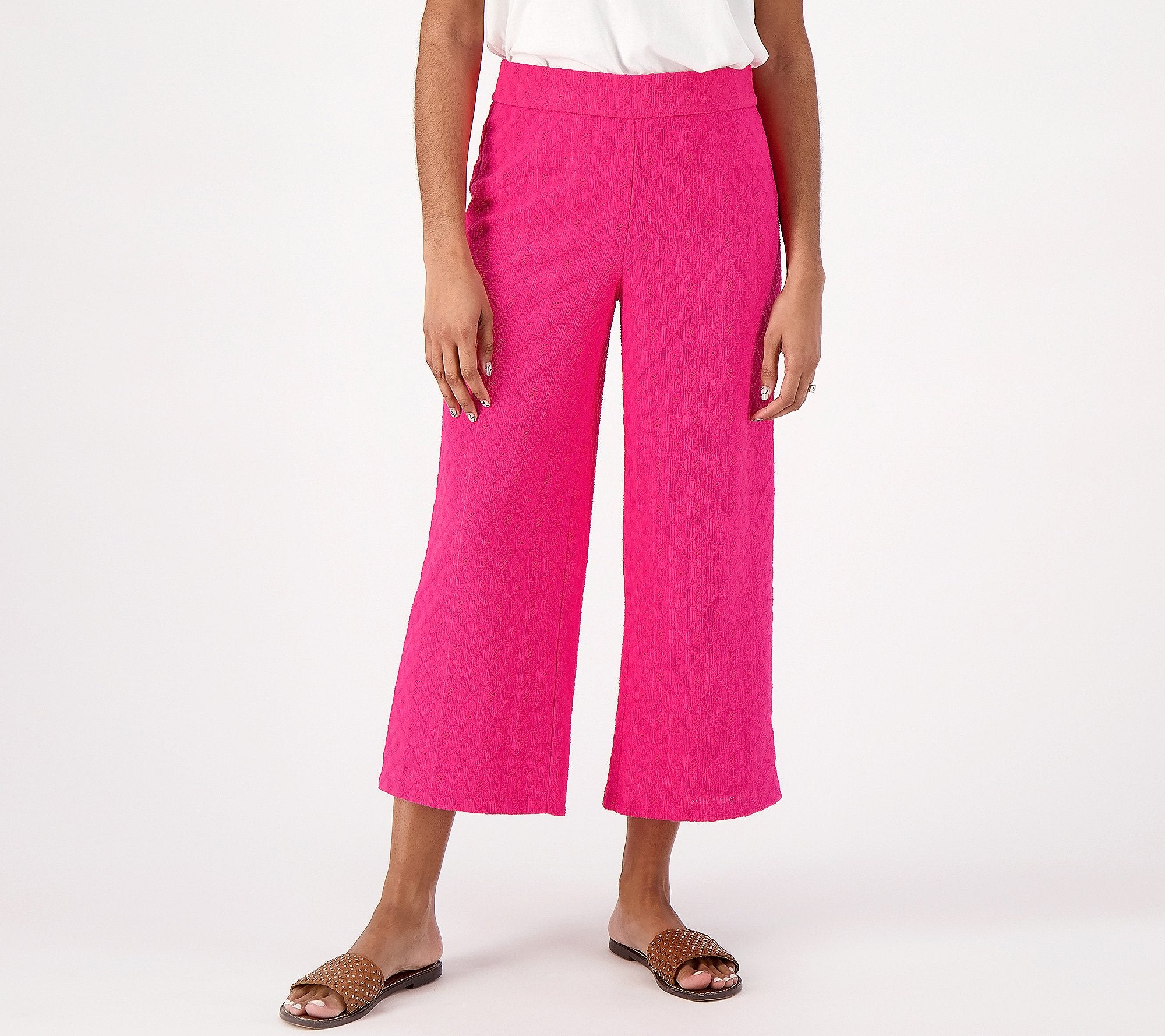 Textured Knit Crop Pants