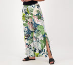 Wide Leg Printed Pull-On Woven Cover-Up Pants