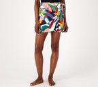 Woven Pull-On Faux Wrap Cover-Up Skirt