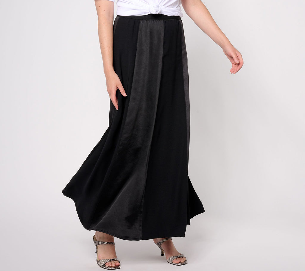 Black Label Satin Skirt - Black