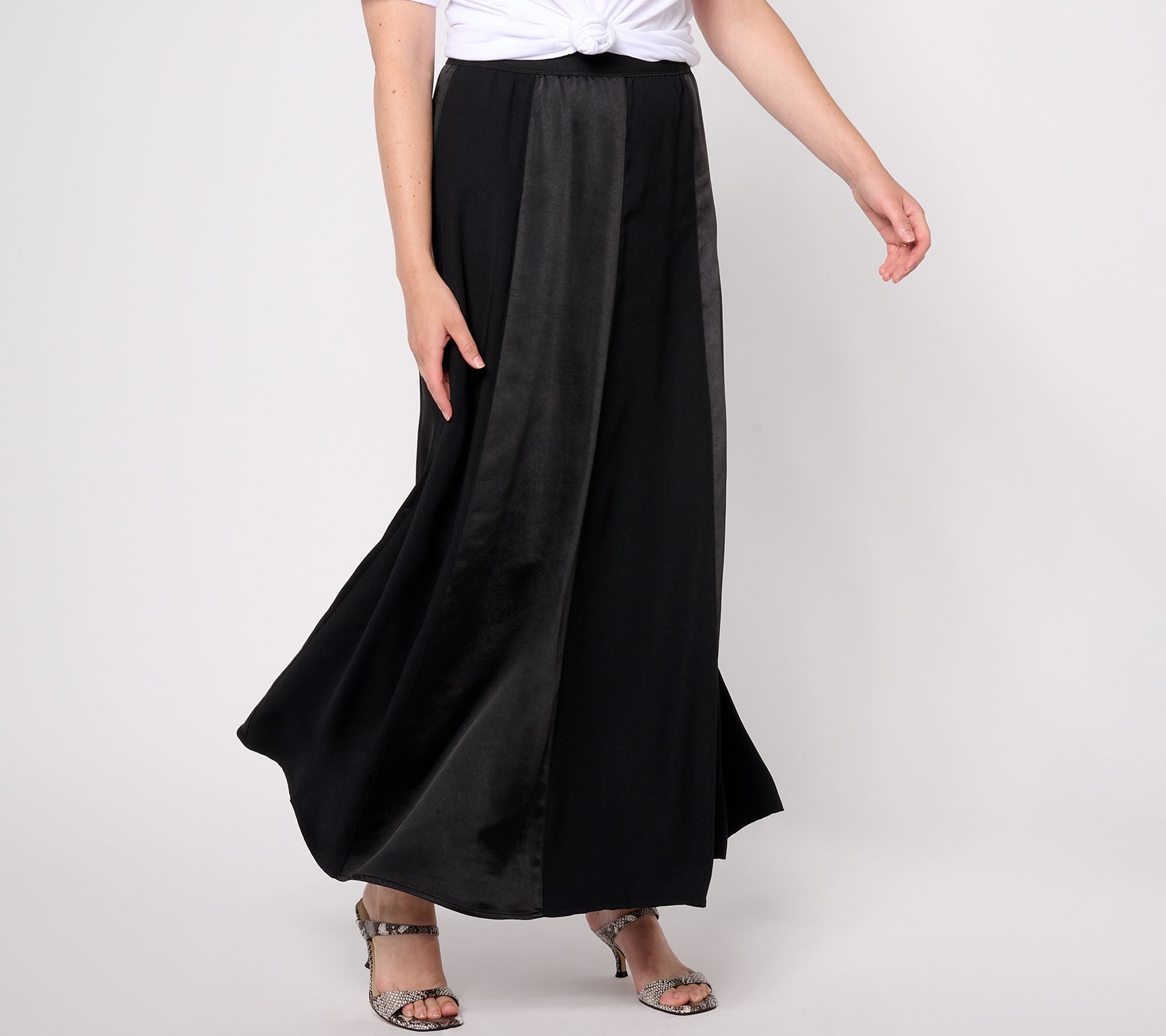 Black Label Satin Skirt - Black