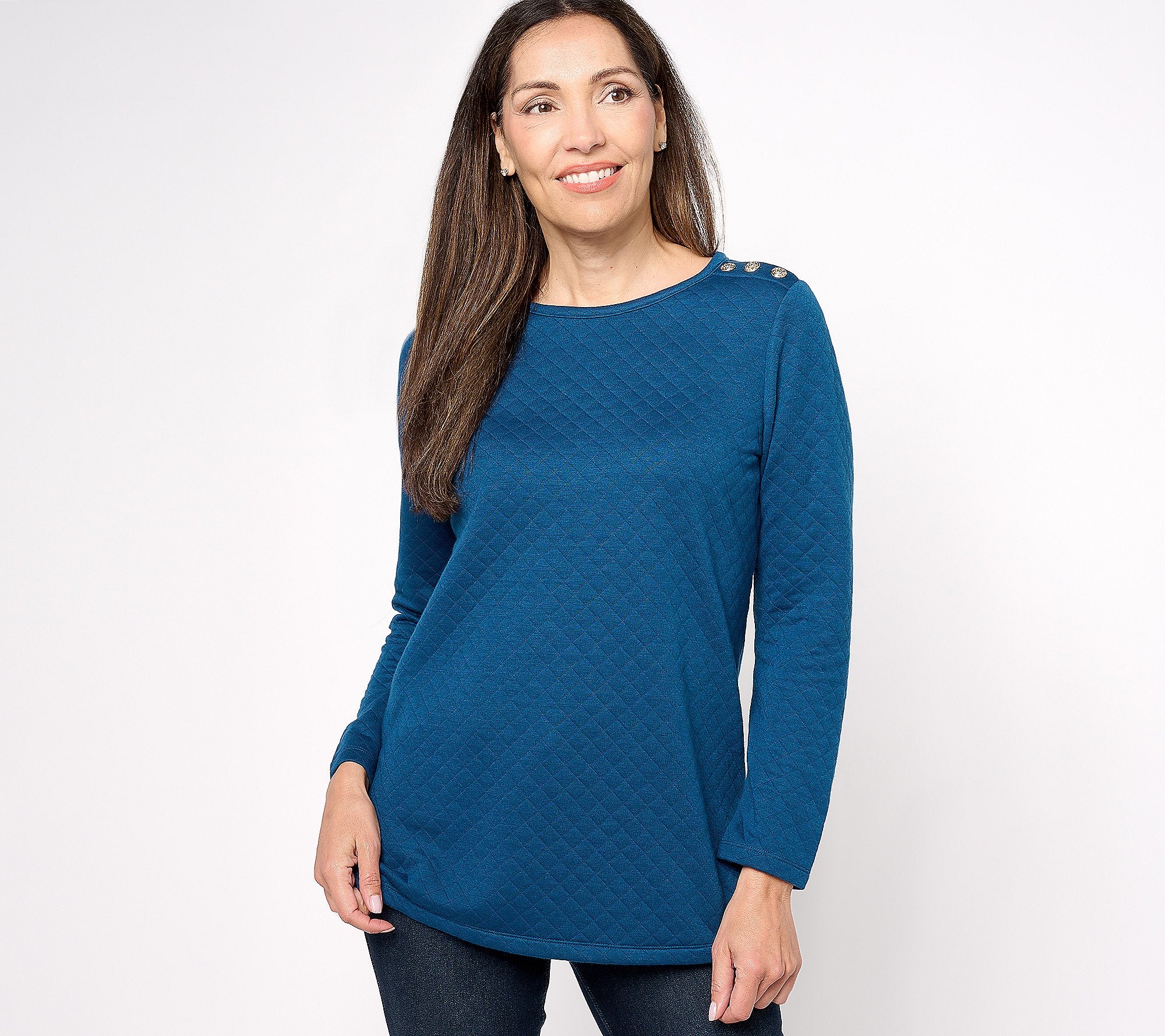 Jacquard Knit Long-Sleeve Tunic