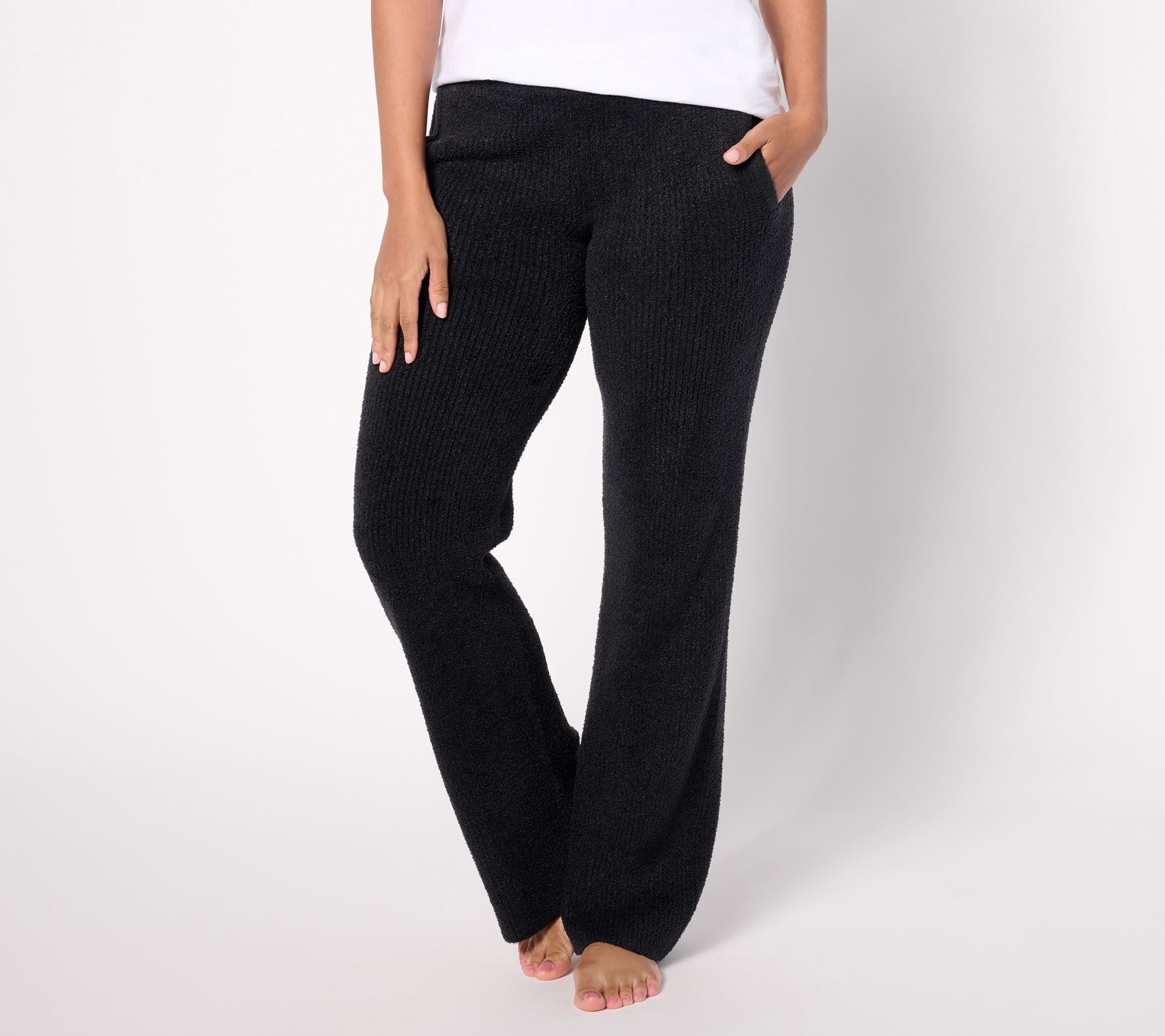 CozyChic Lite Welt Pocket Ribbed Pant - Black