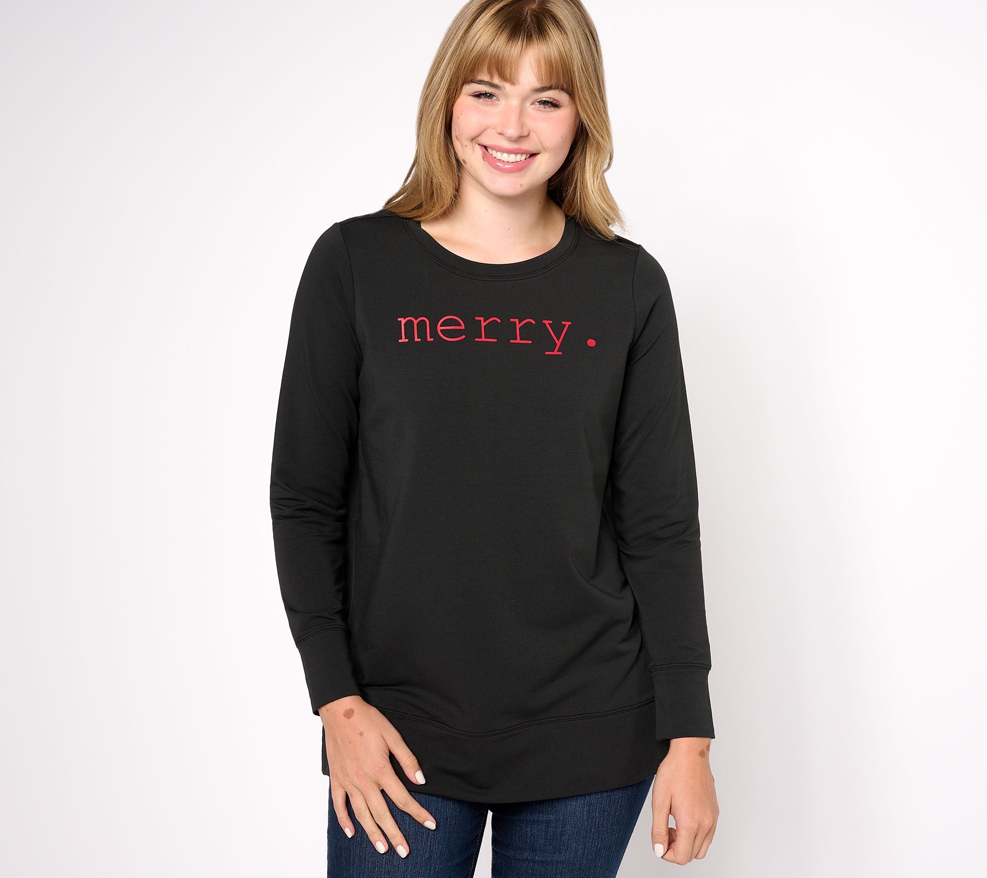 Jingle Belles by Kim Gravel Holiday Typewriter Sweatshirt - Merry