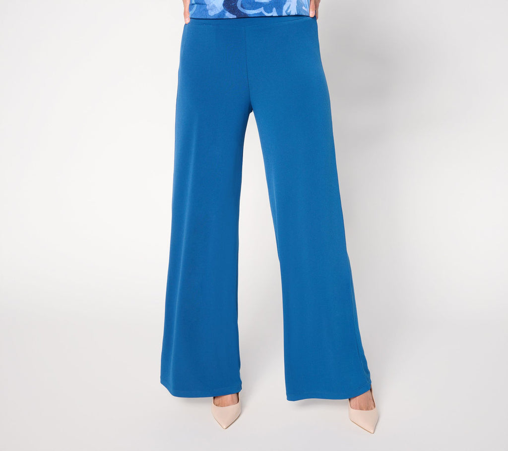 Modern Essential Liquid Knit Wide-Leg Pants - Polar Blue