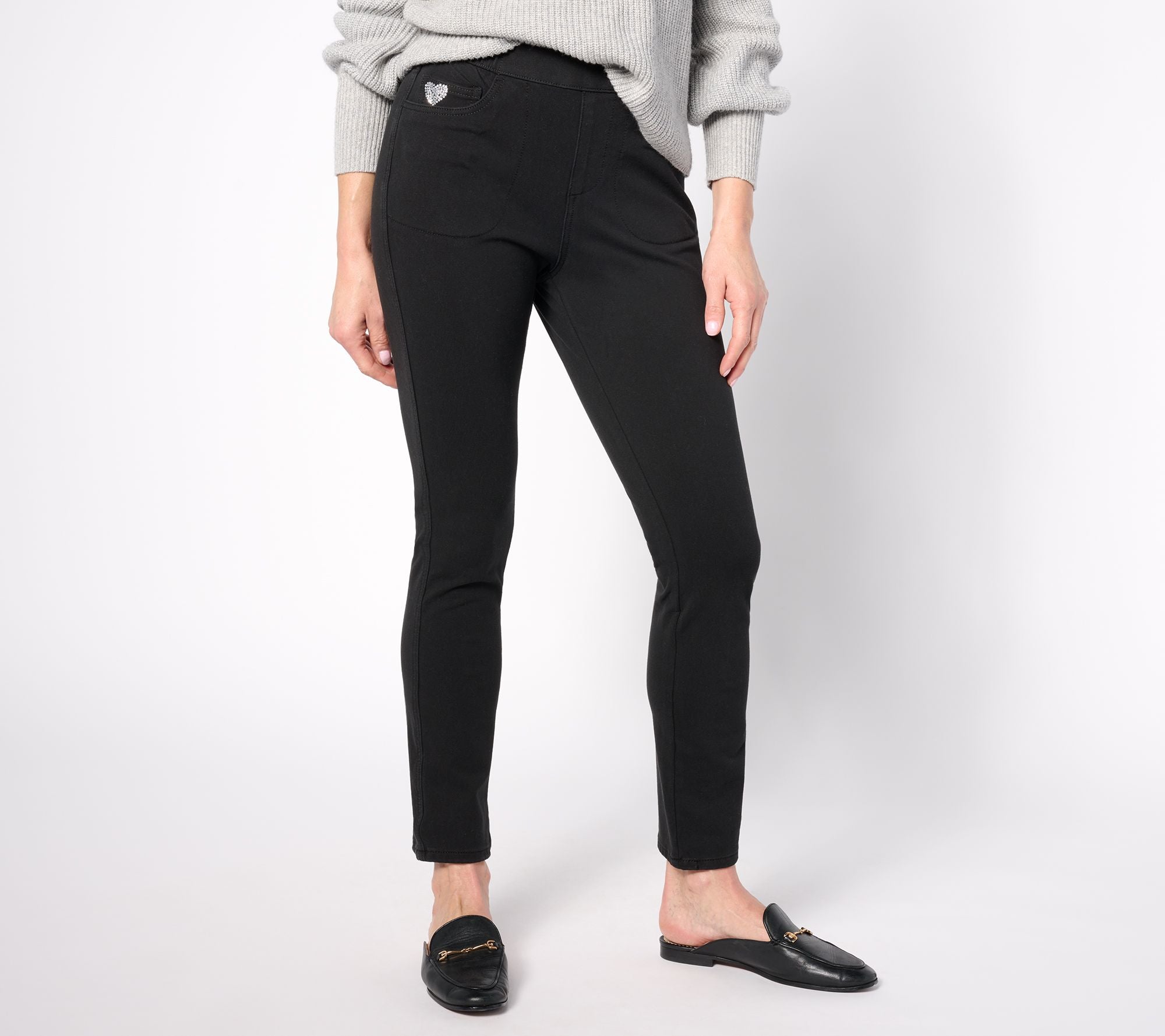 Short DreamJeannes Pull-On Slim Leg Jeans - Black
