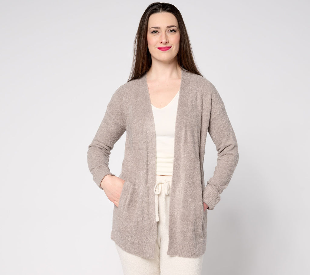 CozyChic Lite Ribbed Cuff Coastline Cardigan - Beach Rock
