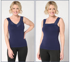 Comfort Breeze Reversible Seamless Tank w/Lace Neckline - French NavyBlue