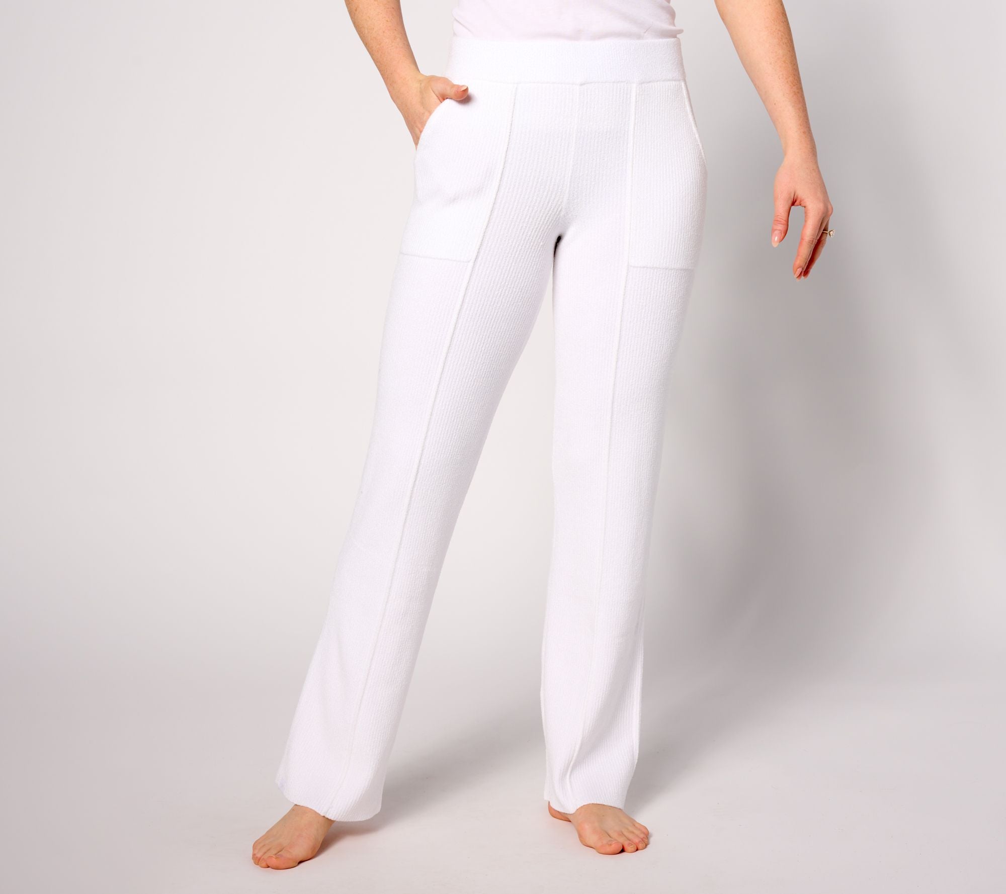 CozyChic Ultra Lite Ribbed Pintuck Pants - Sea Salt