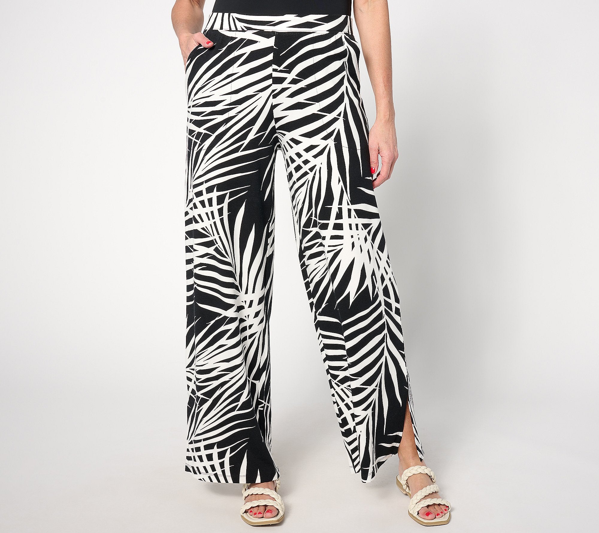 Beach Jersey Regular Wide Leg Pant With Slits