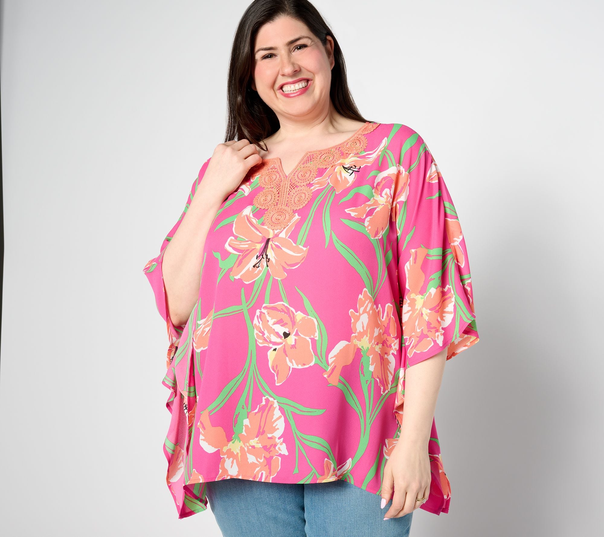 Iris Beauty and Lace Butterfly Top - Vibrant Pink