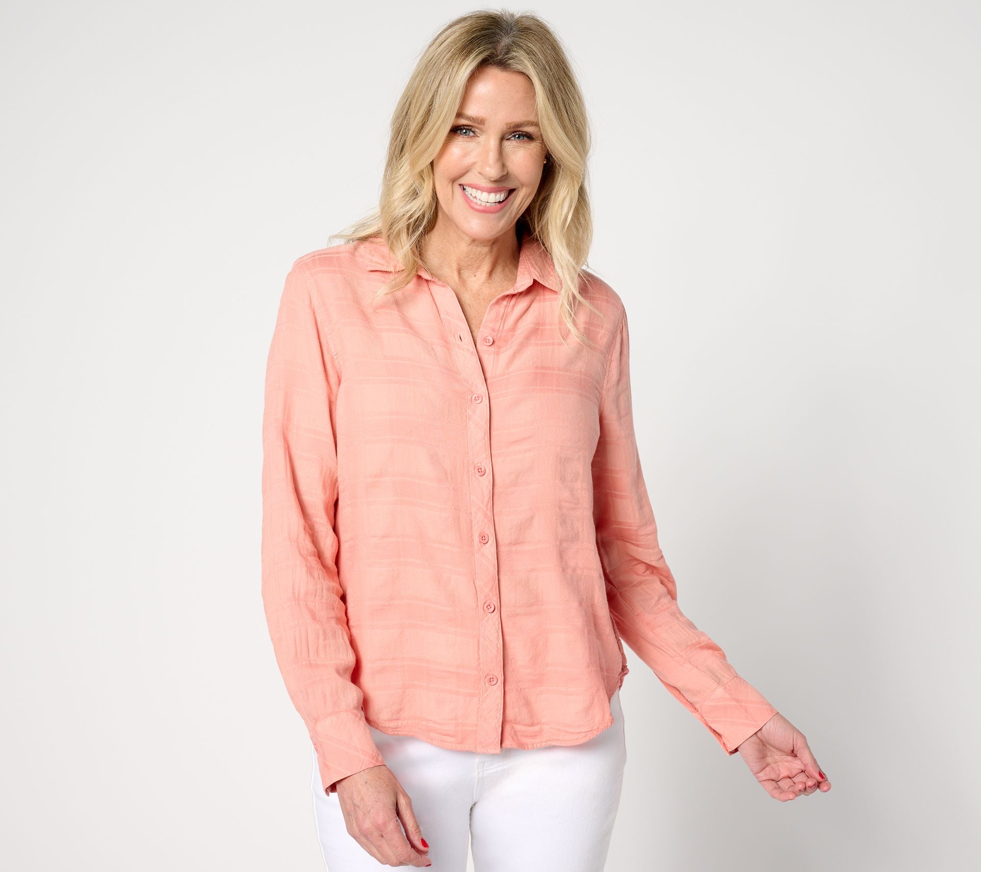 Long Sleeve Button Down Shirt - Opal Fire