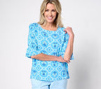 Square Neckline Printed Ruffle Sleeve Blouse Sleeve Blouse