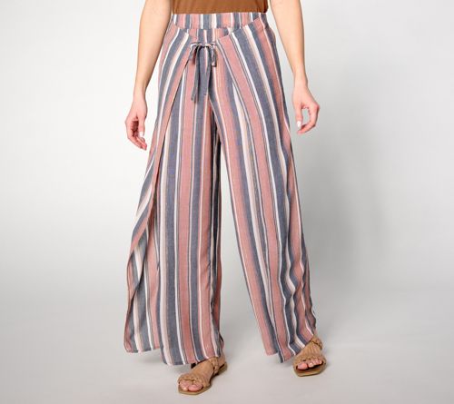 Soleil Petite Novelty Woven Tie Waist Pant