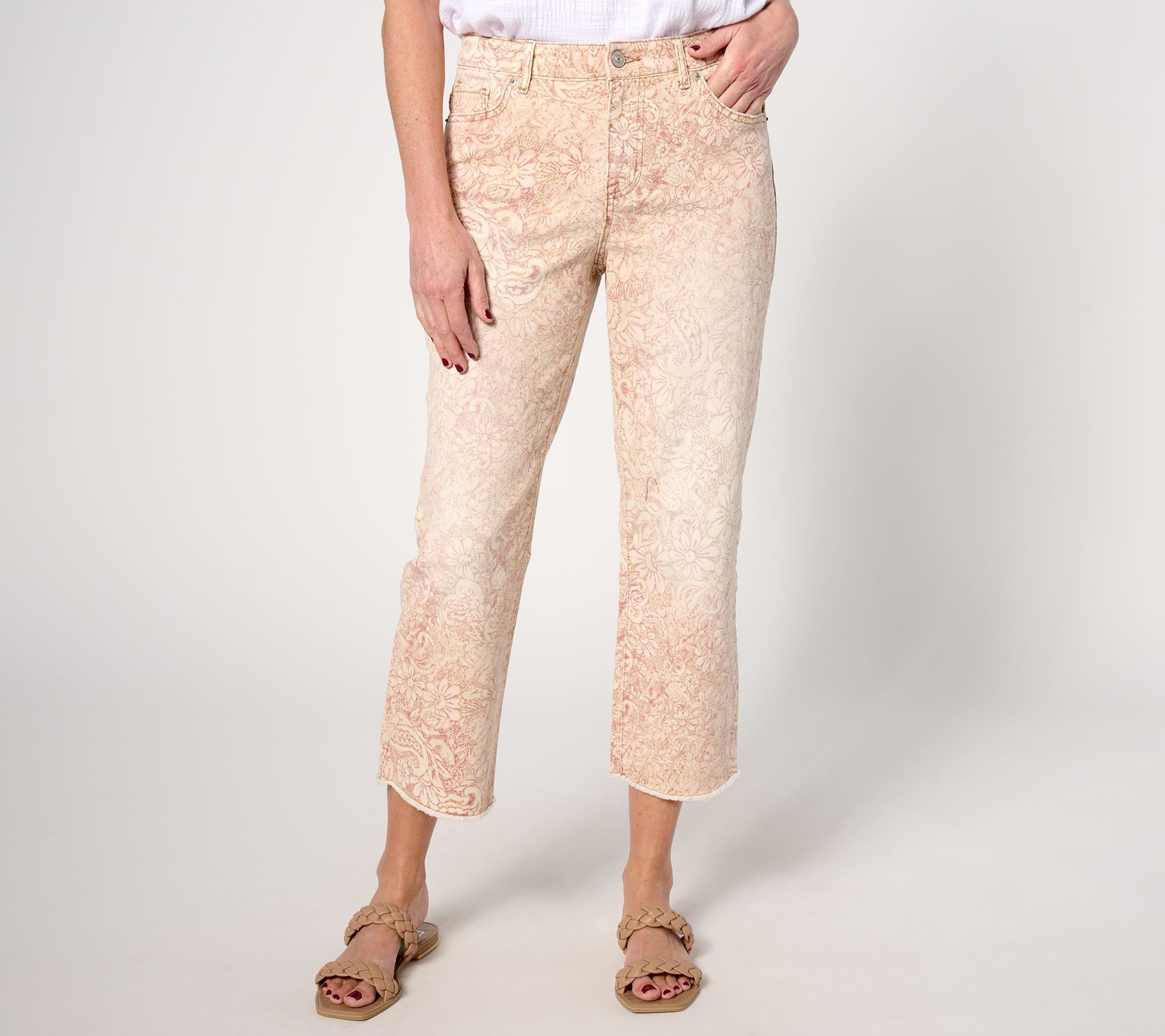 Straight Leg Crop jeans - Gold Combo