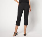 Cotton Ulta Stretch Slim-Leg Capri Pants - Black