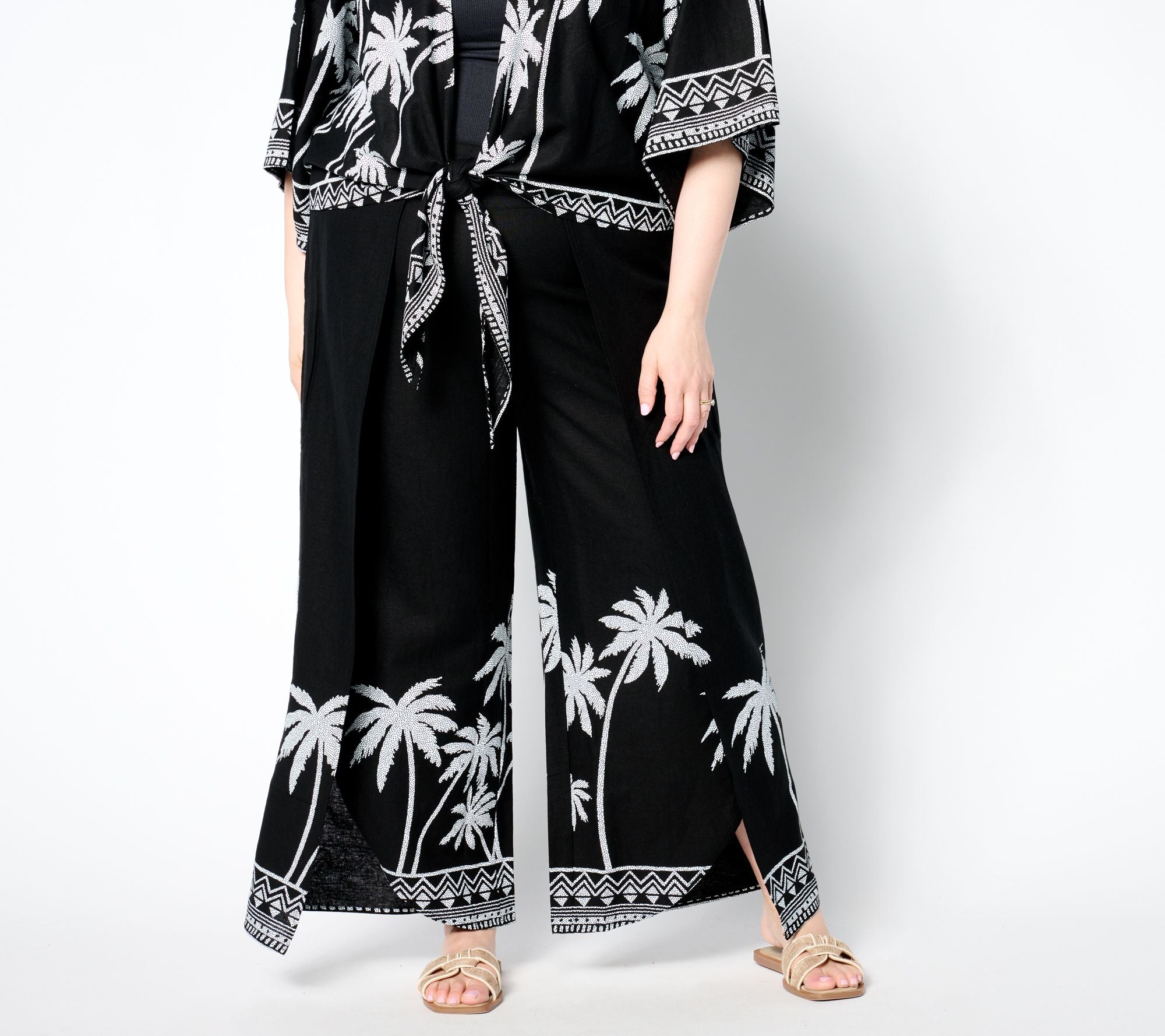 Bellisima_by Kim Gravel Boutique Palm Wrap Ankle Pant - Black