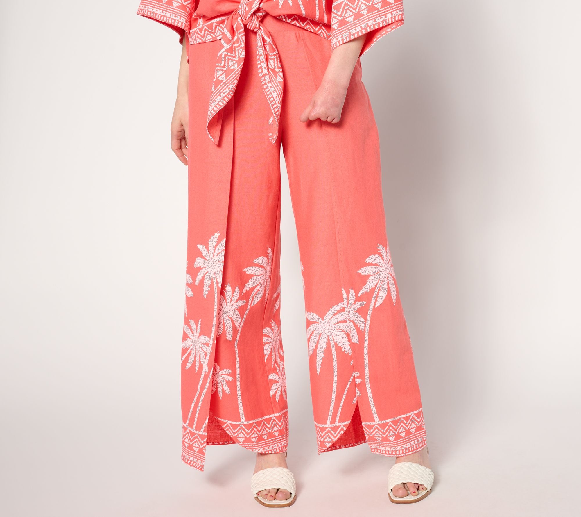 Bellisima_by Kim Gravel Boutique Palm Wrap Ankle Pant - SunKissed Coral